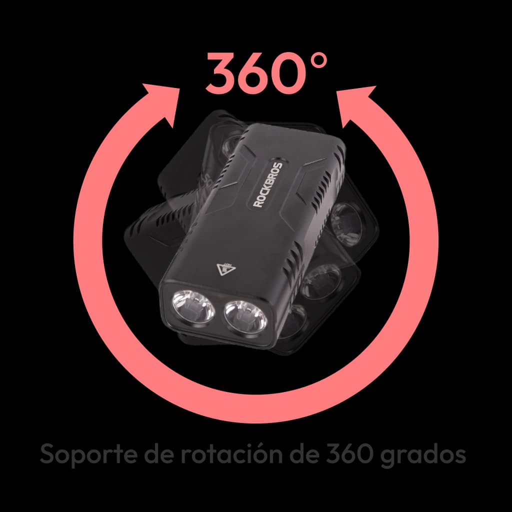 Luz LED para bicicleta recargable vía USB 10000mah - Rango - 500m