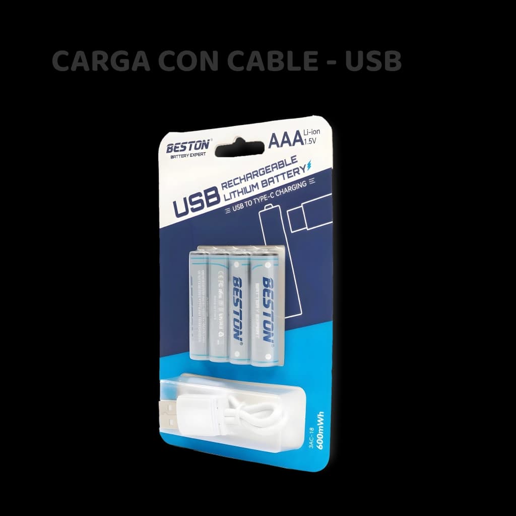 Pilas recargables vía USB