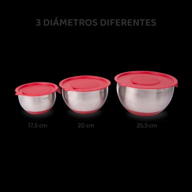 Tazones mezcladores de acero inoxidable