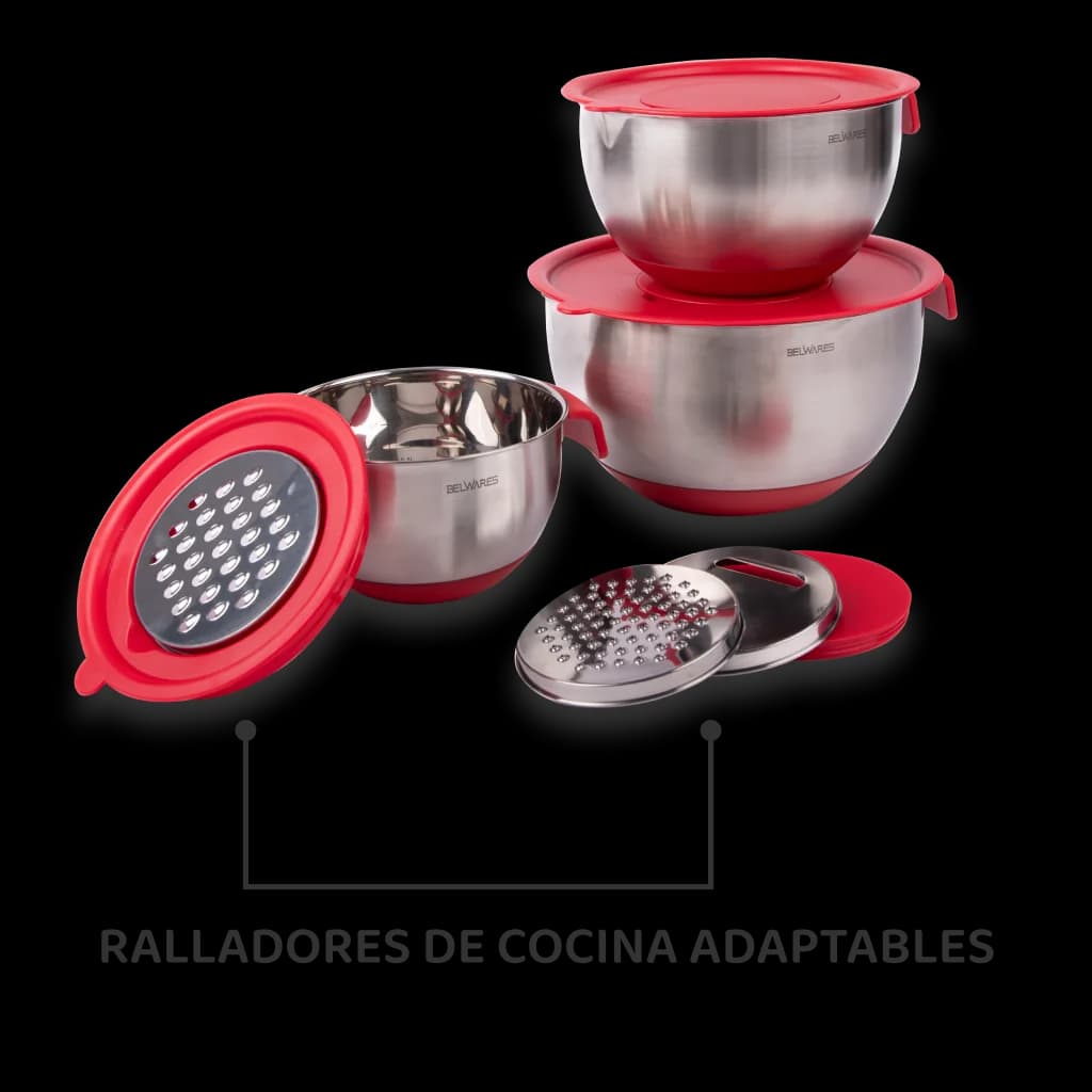 Tazones mezcladores de acero inoxidable
