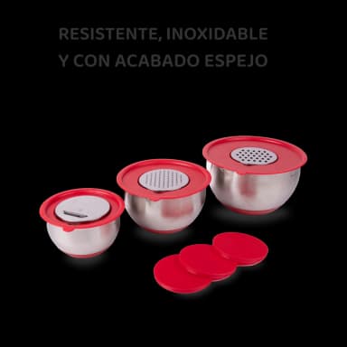 Tazones mezcladores de acero inoxidable