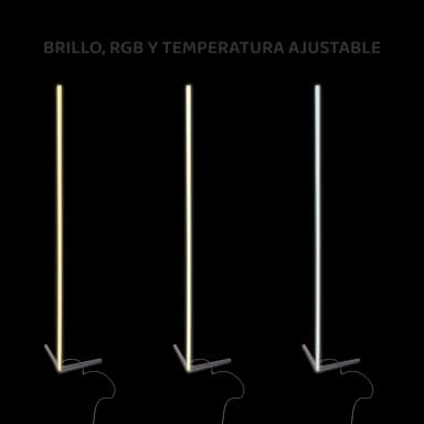 Lámpara inteligente de piso RGB, base de aluminio