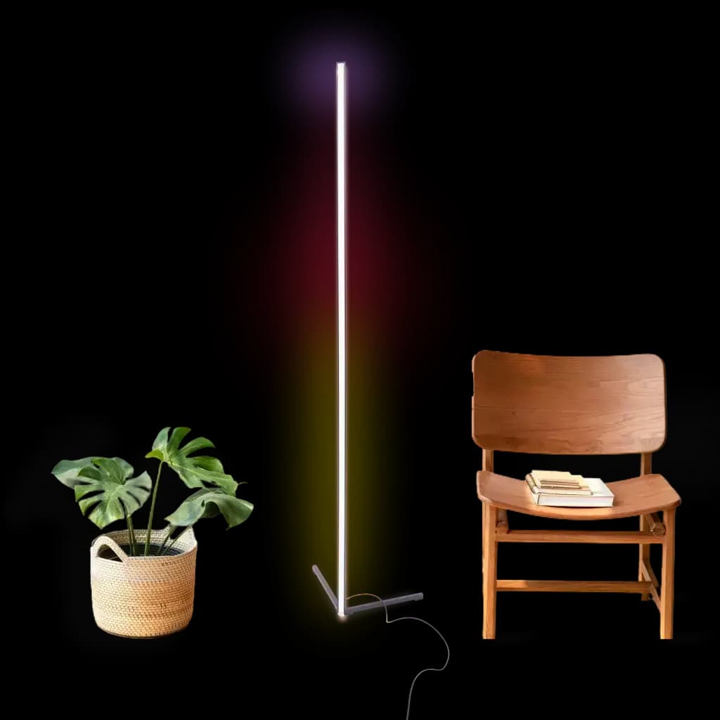 Lámpara inteligente de piso RGB, base de aluminio